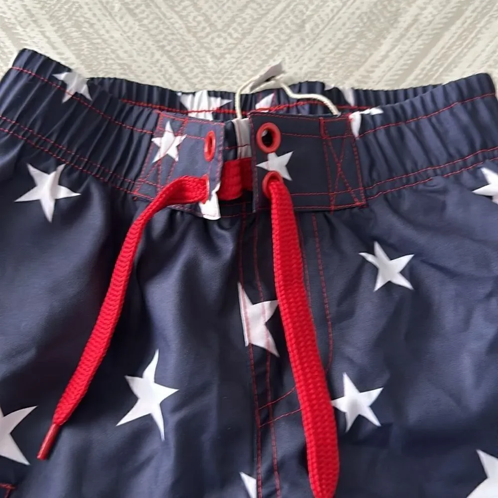 Mish Boys Navy Blue with White Stars Swim Trunks